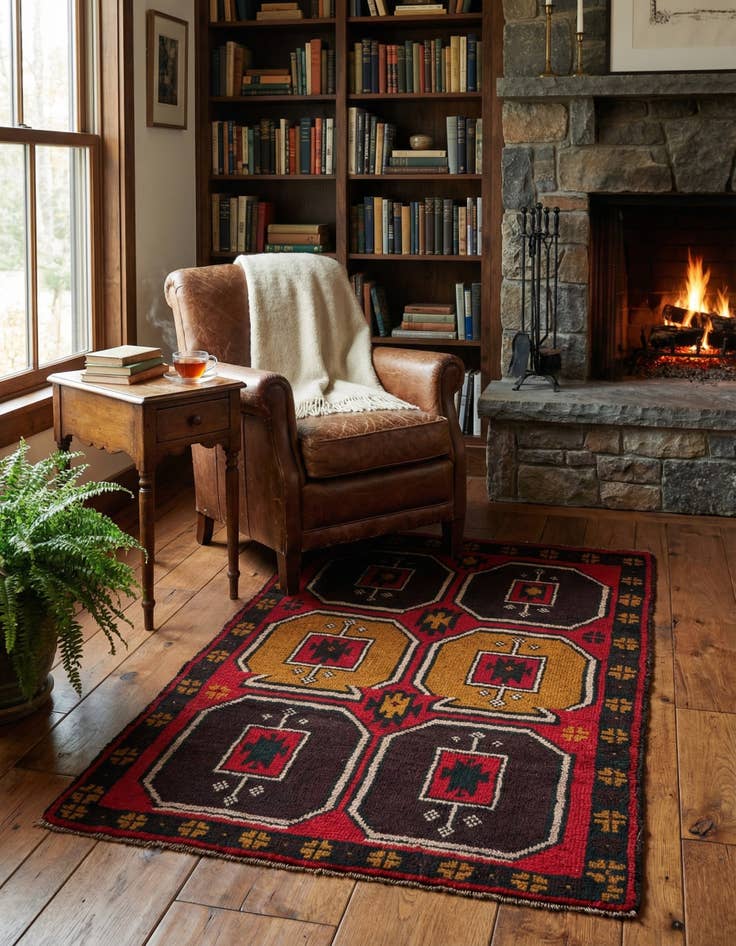 Detail image of  2' 9 x 4' 7  Hand Knotted Balouch Persian Wool Rug