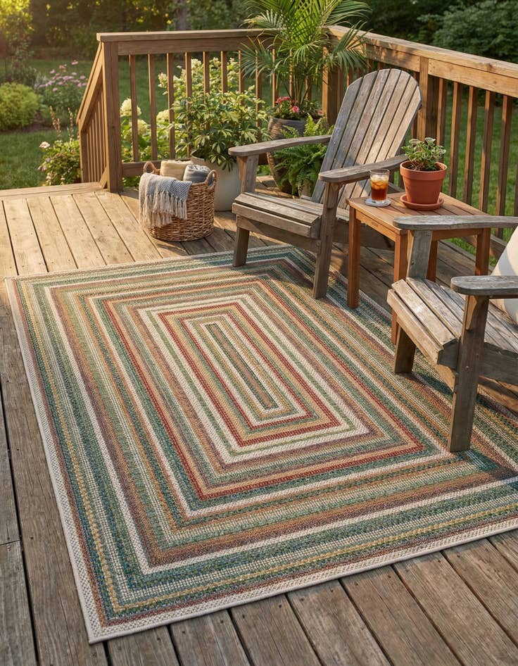 Detail image of  3' 3 x 5' 3  Washable Baja Indoor / Outdoor Rug