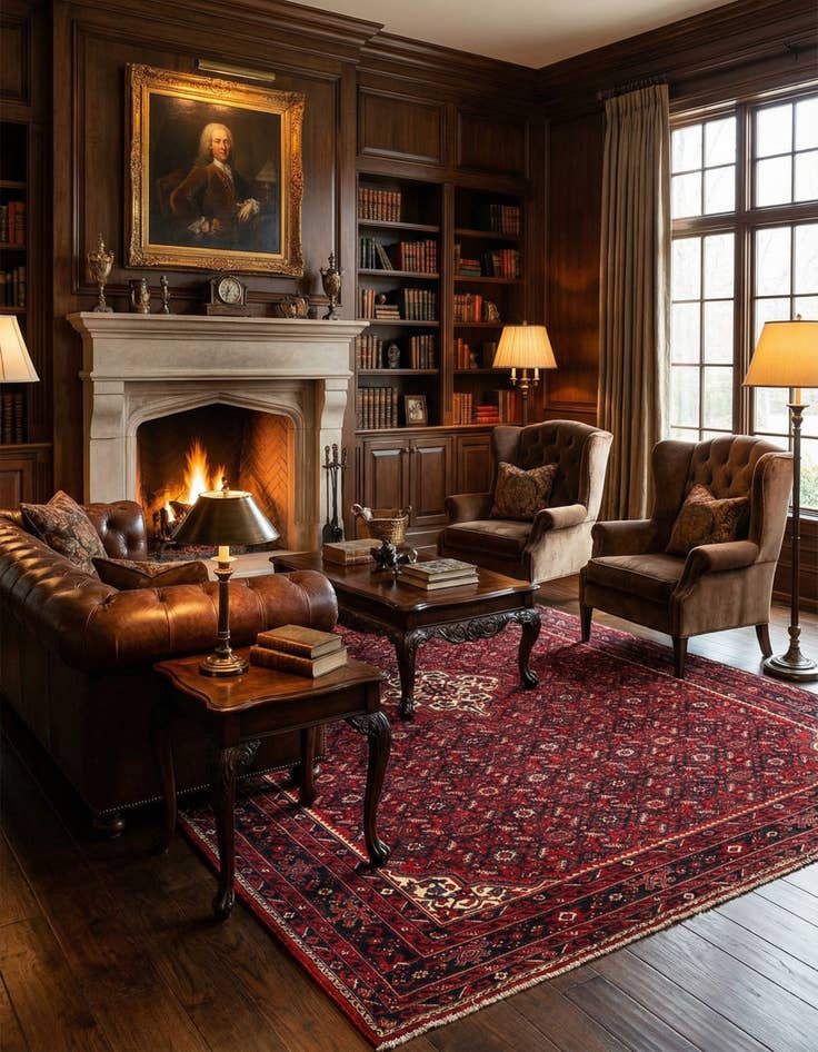 Detail image of 7' 1 x 10' 1 Hamedan Wool Rug