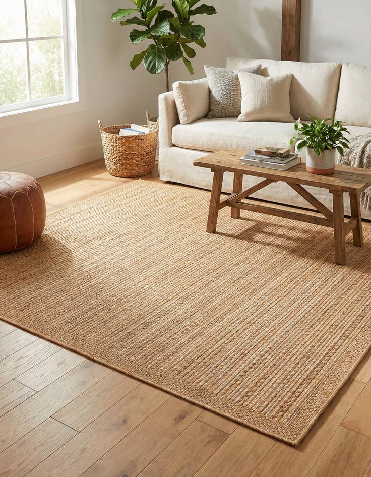 Detail image of 6' x 6'  Washable Border Indoor / Outdoor Square Rug