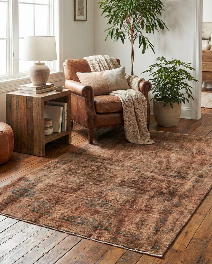 Detail image of 3' 10 x 6' 6 Hand Knotted Ultra Vintage Persian Wool Rug