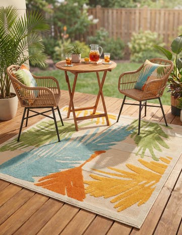 Beige Easy-Clean Aruba Indoor / Outdoor Square Rug