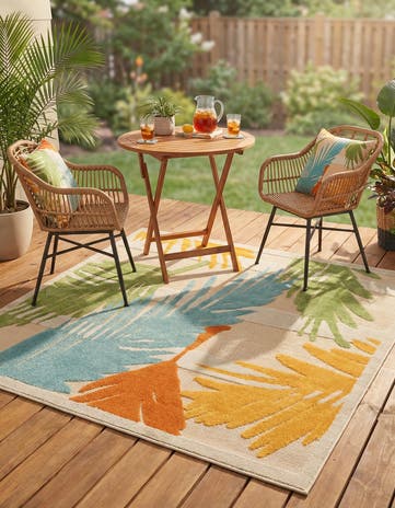 Beige Easy-Clean Aruba Indoor / Outdoor Square Rug
