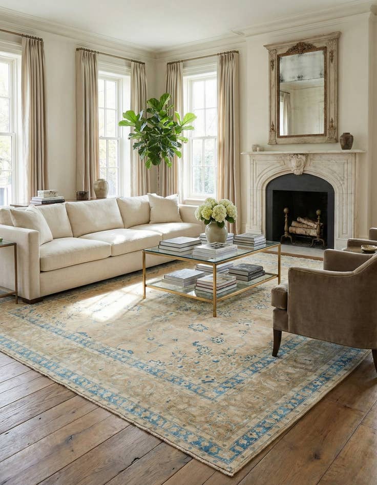 Detail image of 9' 10 x 12' 7  Hand Knotted Ultra Vintage Persian Wool Rug