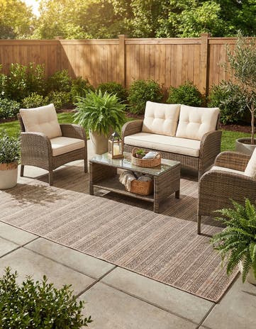 6' x 9' Easy-Clean Ribbon Indoor / Outdoor Rug