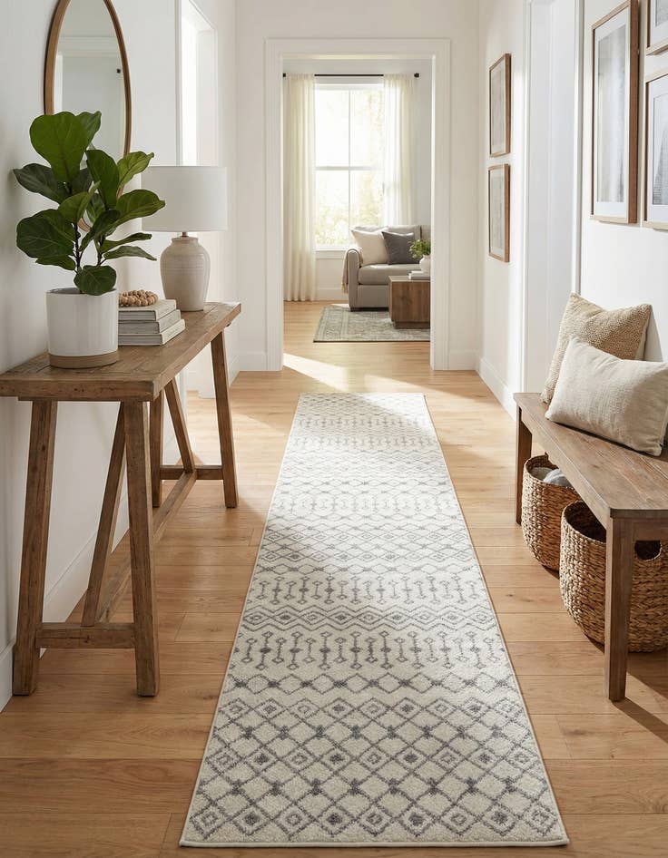 Detail image of  3' 3 x 16' 5 Moroccan Trellis Runner Rug