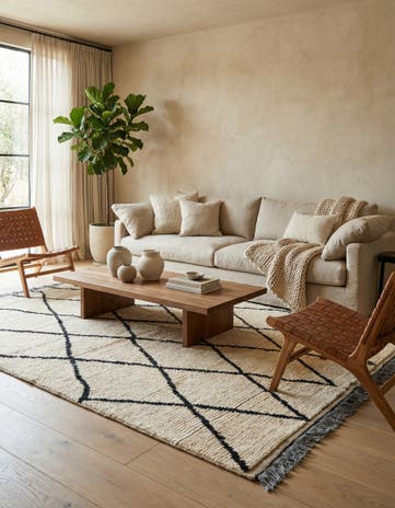 5' 2 x 7' 6 Hand Knotted Moroccan Wool Rug