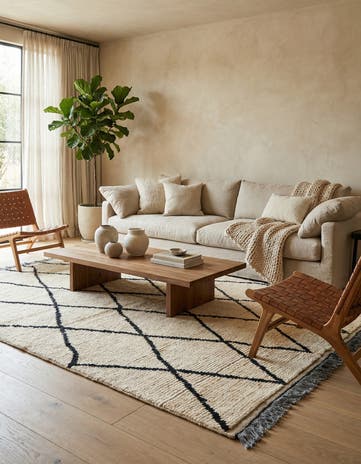 5' 2 x 7' 6 Hand Knotted Moroccan Wool Rug