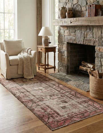 3' 10 x 8' 1 Hand Knotted Ultra Vintage Persian Wool Runner Rug