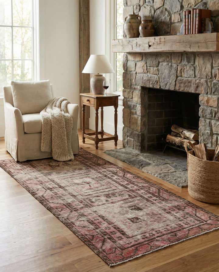 3' 10 x 8' 1 Hand Knotted Ultra Vintage Persian Wool Runner Rug