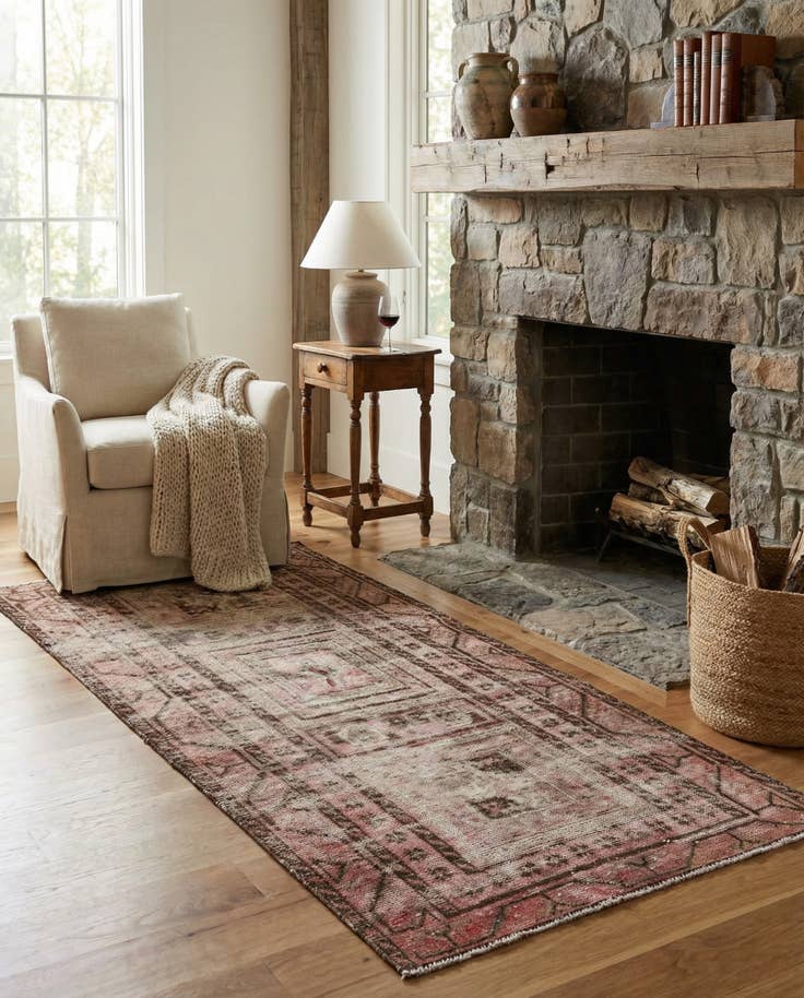 Detail image of 3' 10 x 8' 1 Hand Knotted Ultra Vintage Persian Wool Runner Rug