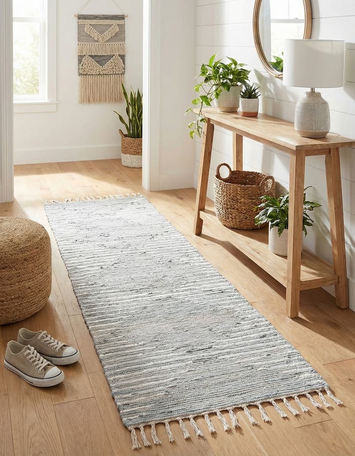 2' x 8' Hand Woven Chindi Cotton Runner Rug
