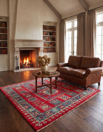 5' x 7' Hand Knotted Kazak Rug