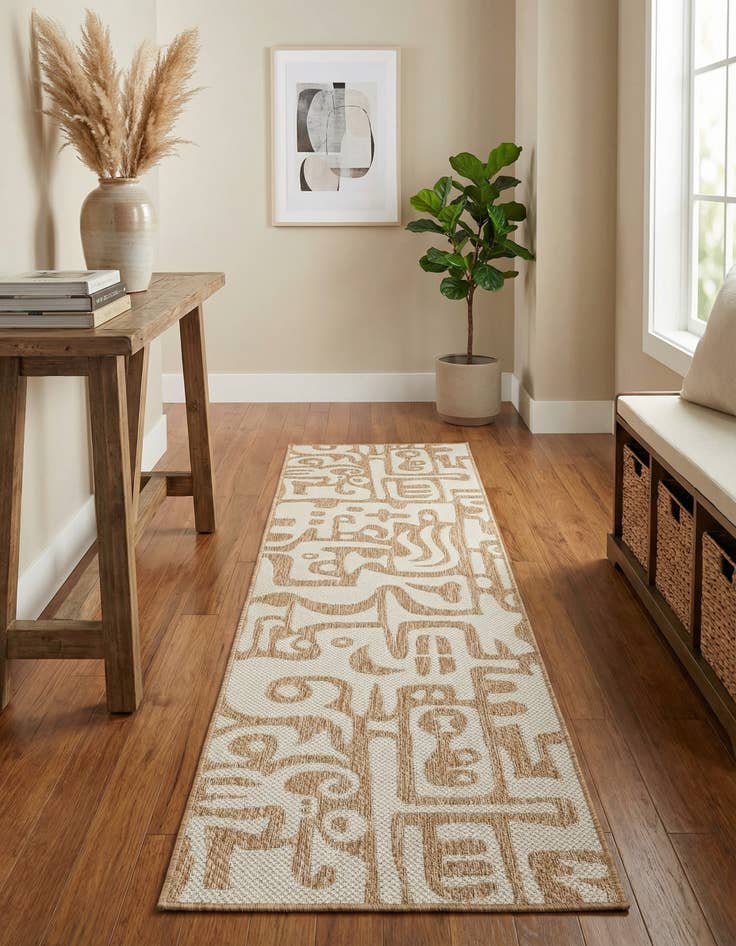 Detail image of 2' x 8' Easy-Clean Modern Indoor / Outdoor Runner Rug