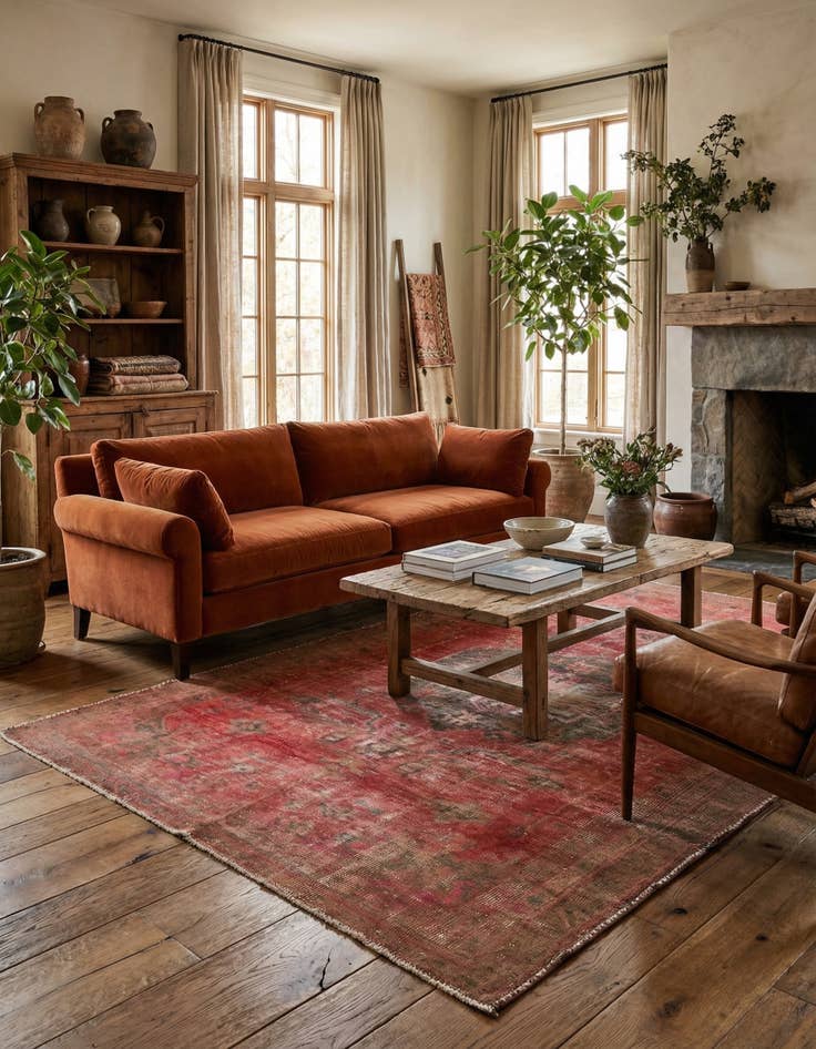 Detail image of 5' 1 x 8' 7  Hand Knotted Ultra Vintage Persian Wool Rug