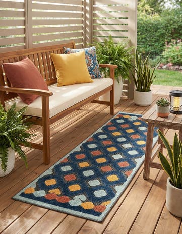 Charcoal Easy-Clean Belize Indoor / Outdoor Runner Rug