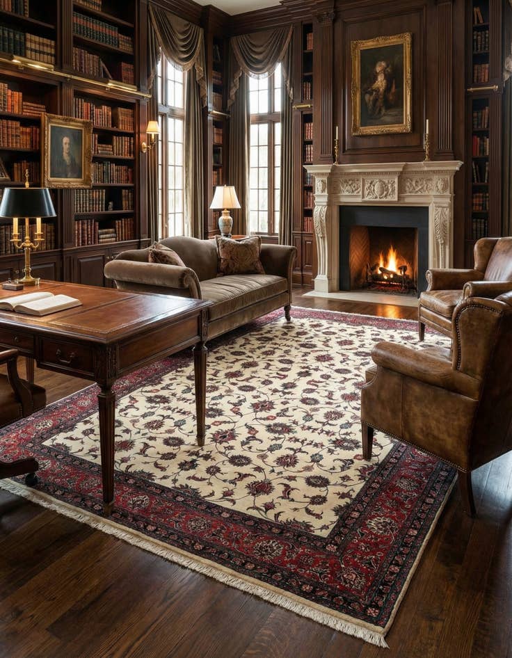 Detail image of 6' 8 x 10' Bidjar With Silk Rug