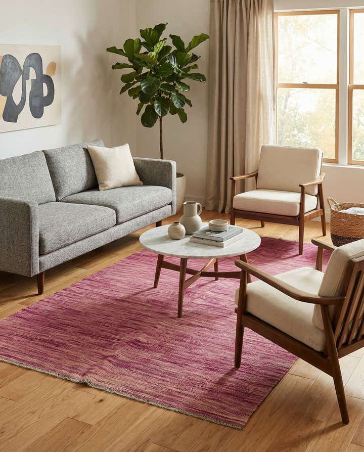 4' 1 x 6' 7 Hand Woven Kilim Modern Wool Rug