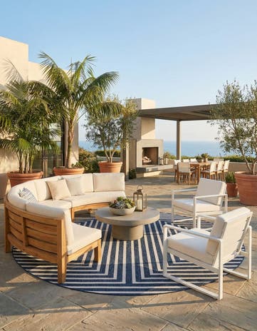 13' x 13' Easy-Clean Modern Indoor / Outdoor Round Rug