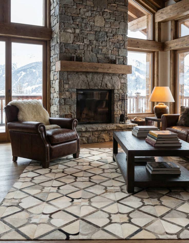 Detail image of  5' x 7' 11 Cowhide - Patchwork Rug