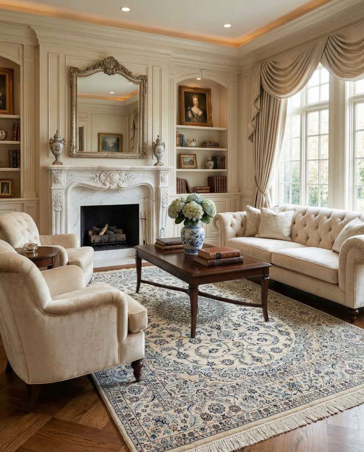 4' 10 x 7' 6 Hand Knotted Nain Rug