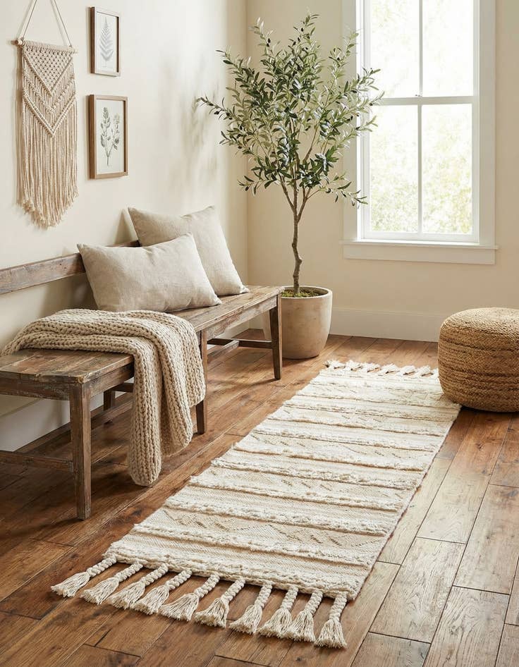 Detail image of 2' 2 x 6' 1  Hand Woven Arizona Wool Runner Rug