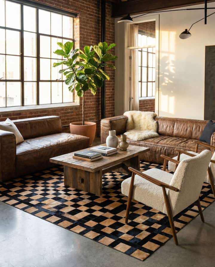 5' 1 x 8' Cowhide - Patchwork Rug