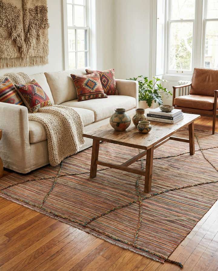 5' 9 x 8' 1 Hand Knotted Moroccan Wool Rug