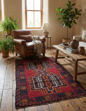 3' x 4' 8 Hand Knotted Balouch Persian Wool Rug