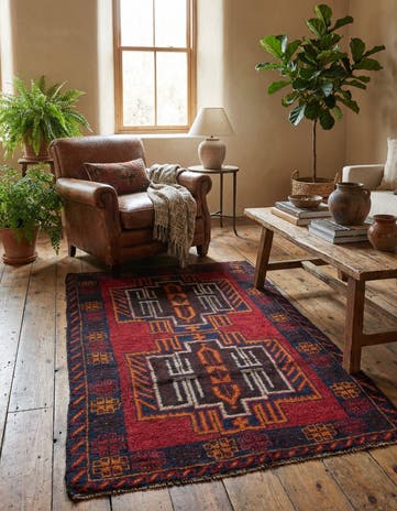 3' x 4' 8 Hand Knotted Balouch Persian Wool Rug