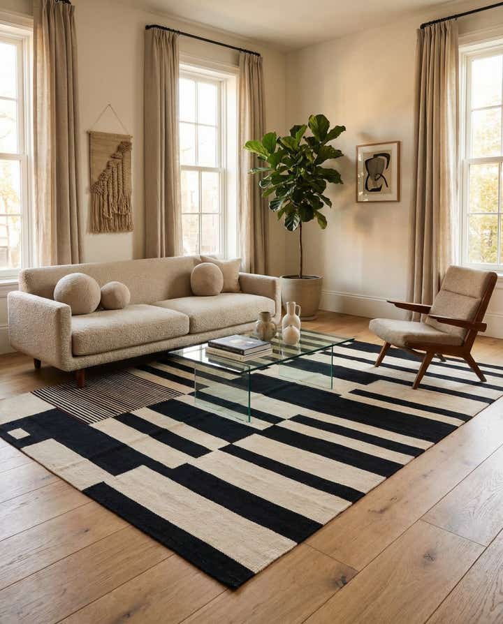 5' 7 x 7' 7 Hand Woven Kilim Modern Wool Rug