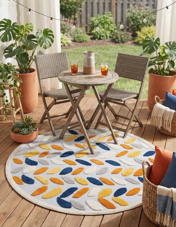 5' 3 x 5' 3 Easy-Clean Aruba Indoor / Outdoor Round Rug