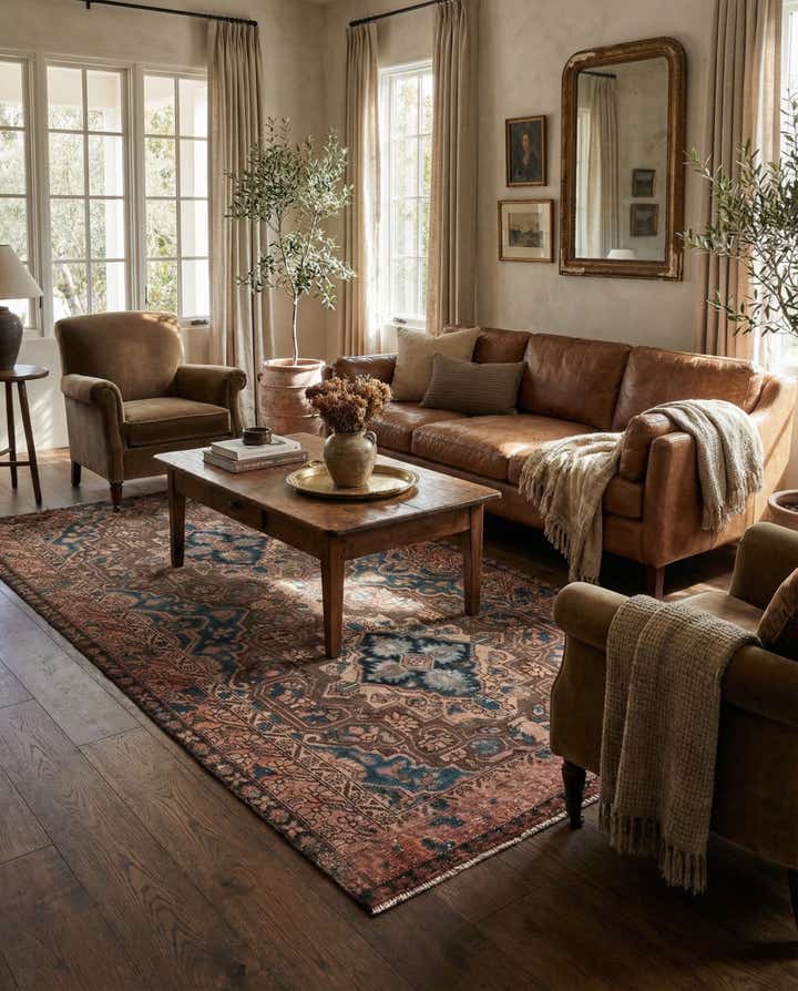 5' x 9' 5 Hand Knotted Ultra Vintage Persian Wool Rug