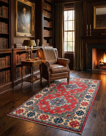 3' 3 x 5' Hand Knotted Kazak Rug