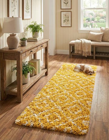 2' x 5' Lattice Shag Runner Rug
