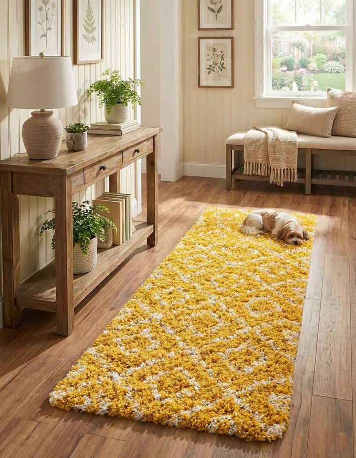 2' x 5' Lattice Shag Runner Rug