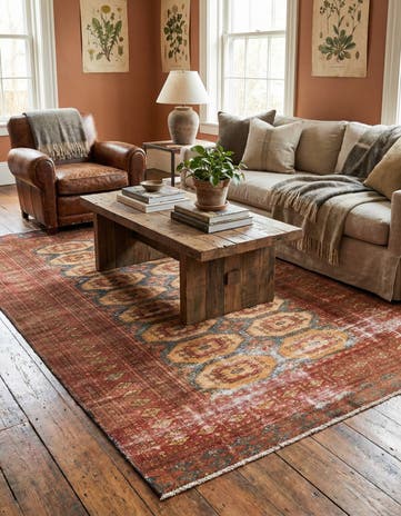 4' 1 x 5' 9 Hand Knotted Ultra Vintage Persian Wool Rug