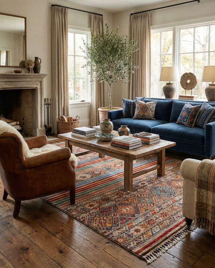 4' 9 x 6' 6 Torkman Wool Rug