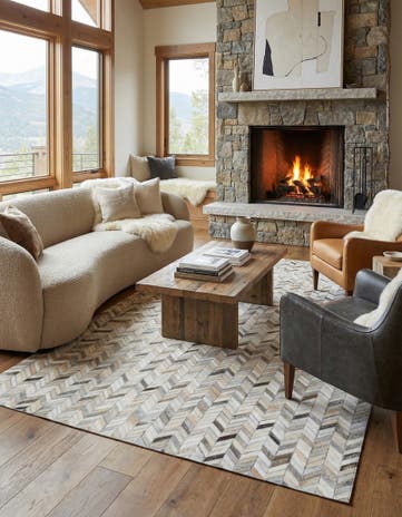 5' x 8' Cowhide Leather Rug