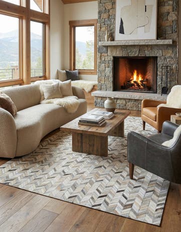 5' x 8' Cowhide Leather Rug