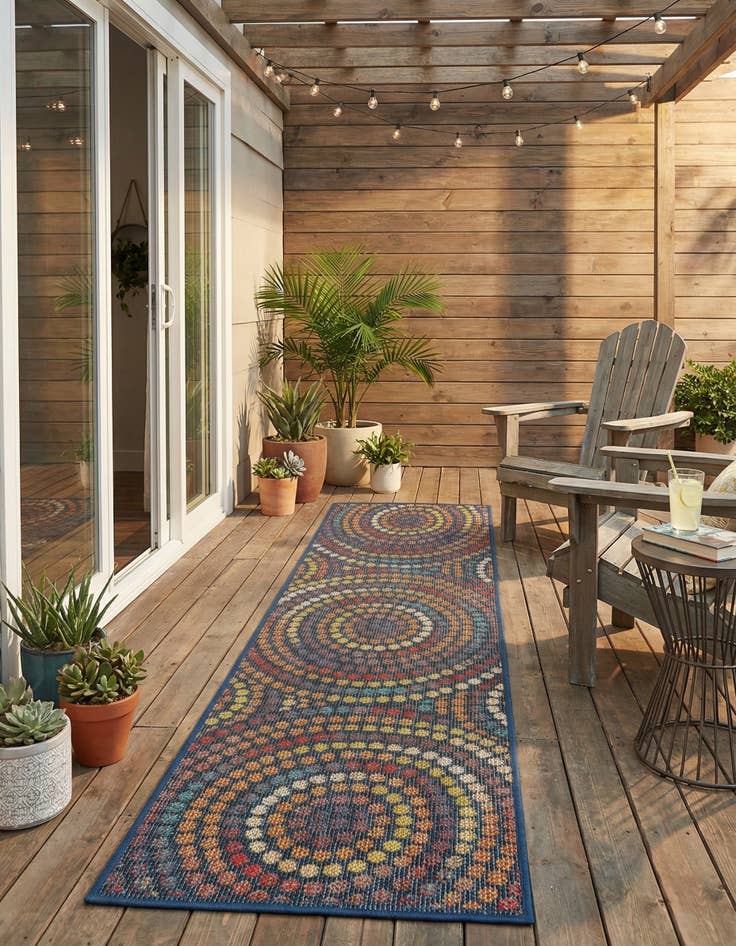 Detail image of 2' x 6' 1  Washable Baja Indoor / Outdoor Runner Rug