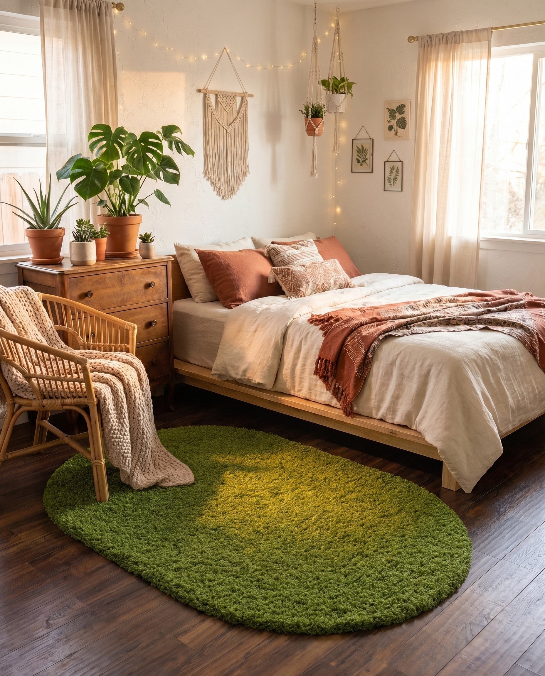 3' x 5' 3 Solid Shag Oval Rug