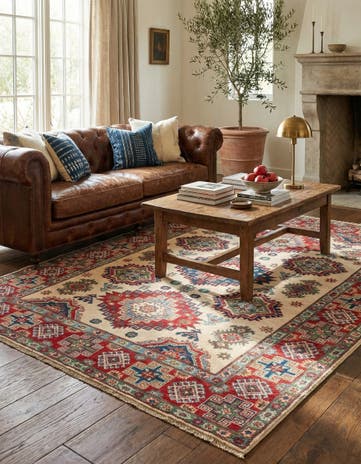5' x 6' 7 Hand Knotted Kazak Rug