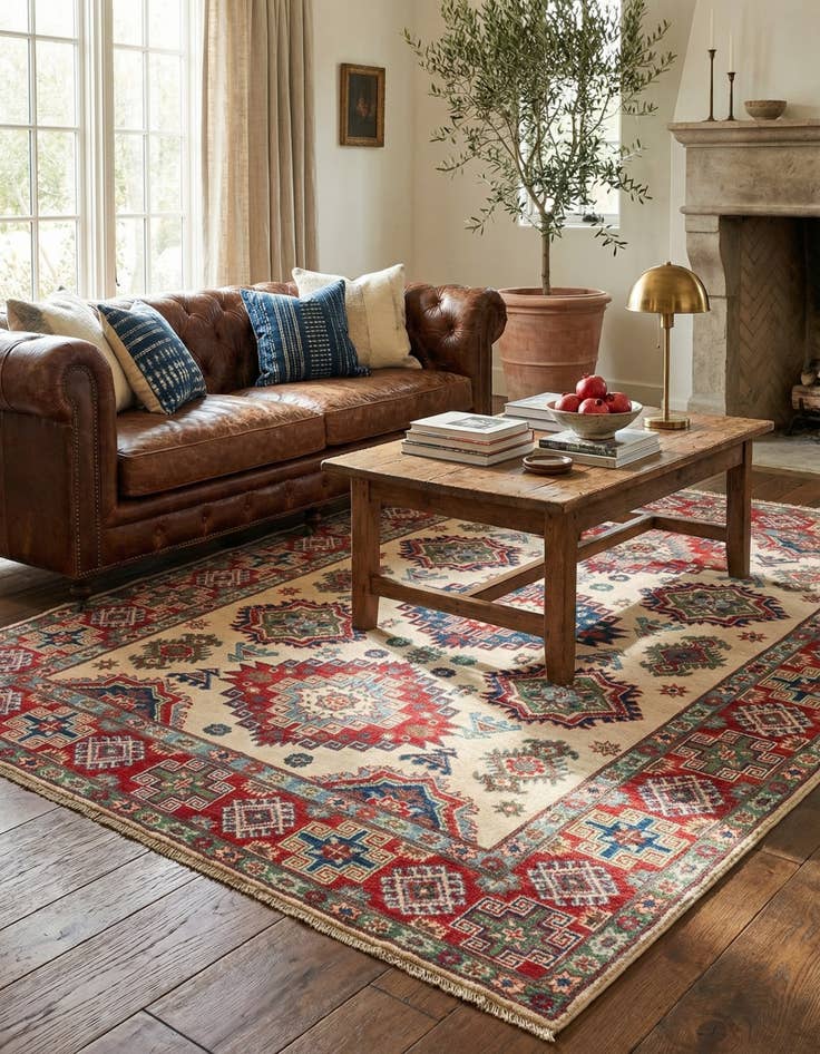 Detail image of 5' x 6' 7  Hand Knotted Kazak Rug