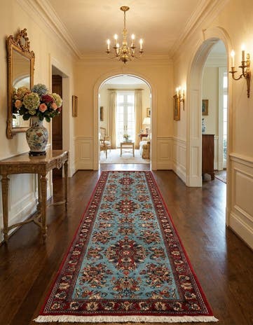 2' 8 x 12' 11 Hand Knotted Qom Persian Runner Rug