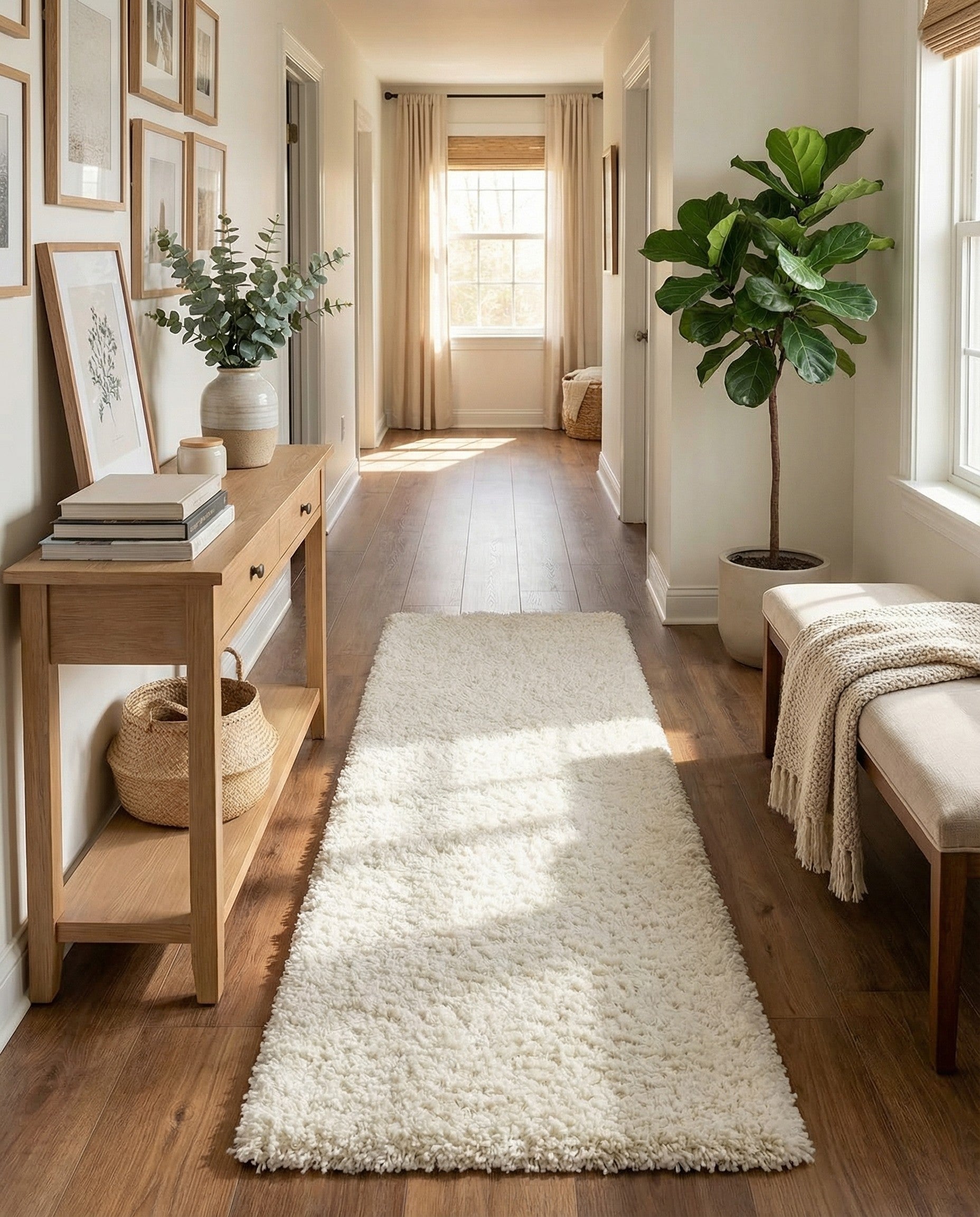  2' 7 x 10' Solid Shag Runner Rug