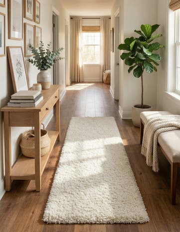 2' 7 x 10' Solid Shag Runner Rug