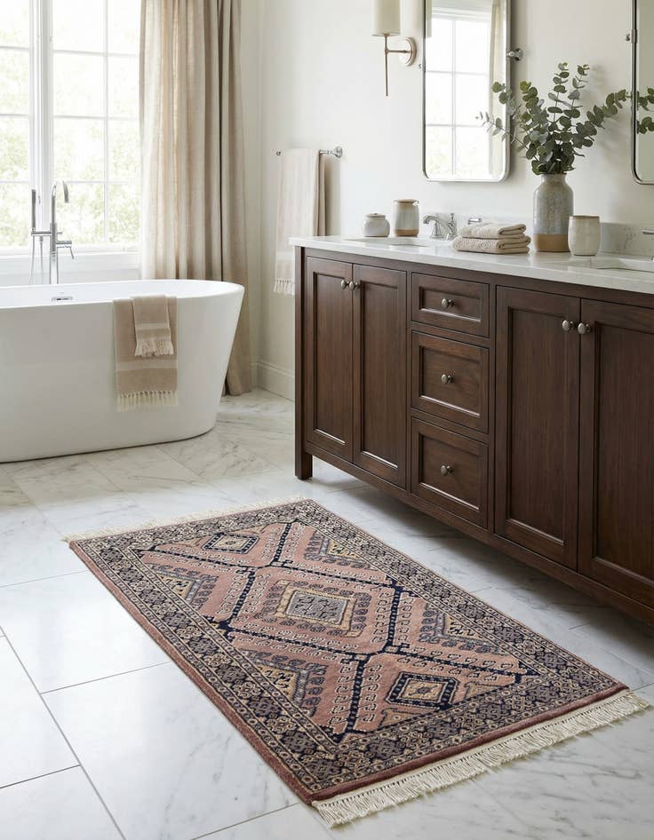 Detail image of  3' 1 x 4' 11  Hand Knotted Bokhara Rug