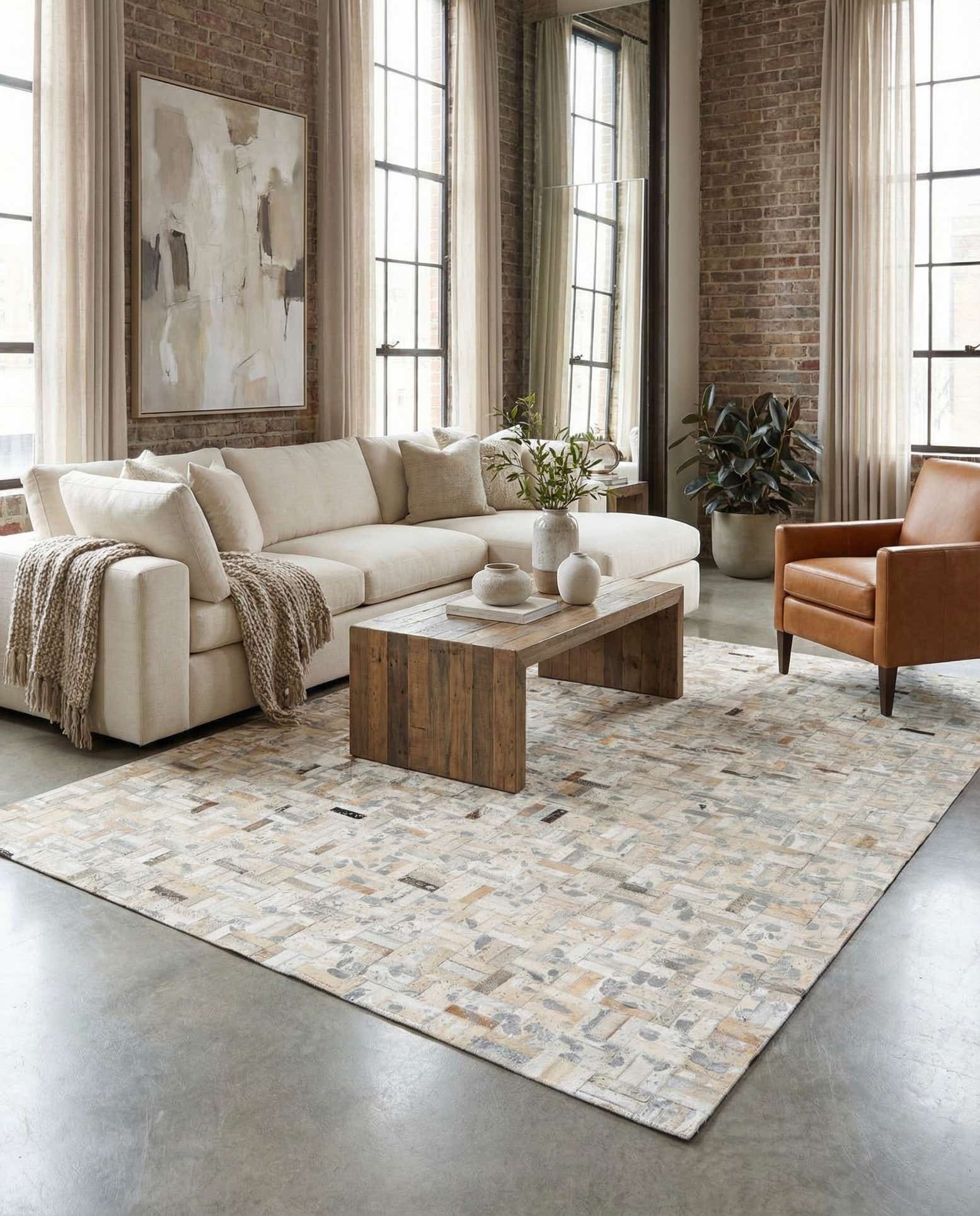 4' 11 x 8' 1 Cowhide Stocks Rug