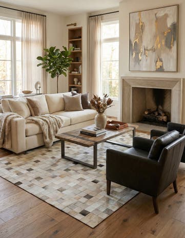 8' x 9' 11 Cowhide Stocks Rug